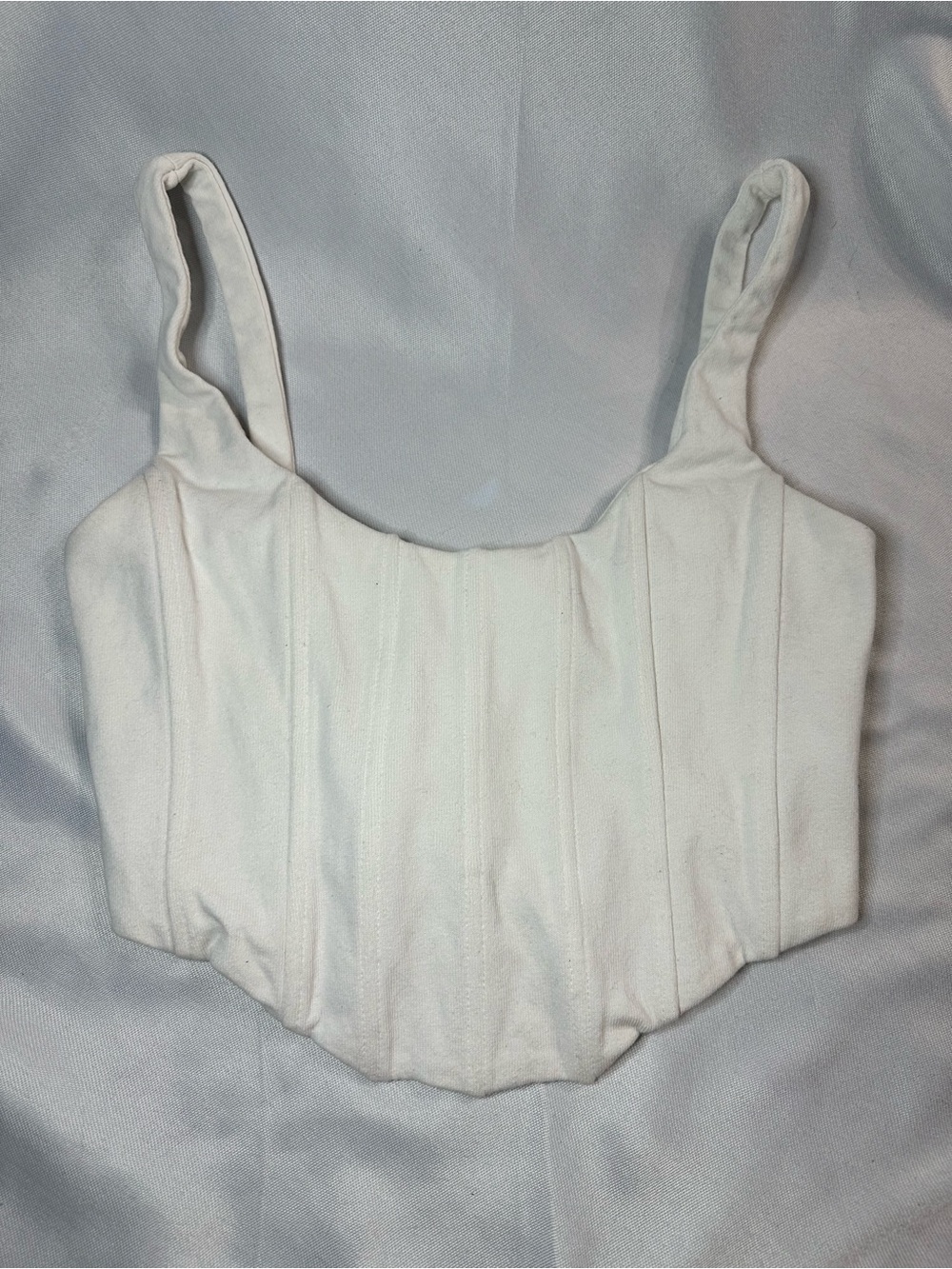 Brock Collection x H&M Cream Structured Crop Tank Top